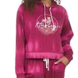 NWT Hurley Cropped Anemone Tie Dye Boyfriend Hoodie Size:Large